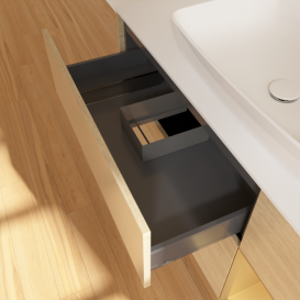 Тумба под раковину Villeroy & Boch Finion 120х50,1 см с подсветкой МДФ шпон дуба/стекло белое матовое G831HFPC