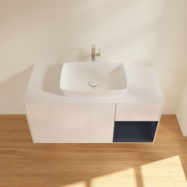 Тумба под раковину Villeroy & Boch Finion 120х50,1 см с подсветкой МДФ глянцевый белый лак/стекло белое матовое G831HGGF