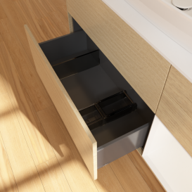 Тумба под раковину Villeroy & Boch Finion 120х50,1 см с подсветкой МДФ шпон дуба/стекло белое матовое G831MTPC