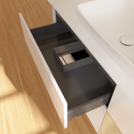 Тумба под раковину Villeroy & Boch Finion 120х50,1 см с подсветкой МДФ глянцевый белый лак/стекло белое матовое G831PCGF