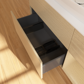 Тумба под раковину Villeroy & Boch Finion 120х50,1 см с подсветкой МДФ шпон дуба/стекло белое матовое G831PCPC