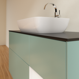 Тумба под раковину Villeroy & Boch Finion 120х50,1 см с подсветкой МДФ оливковый матовый лак/стекло черное матовое G832GFGM