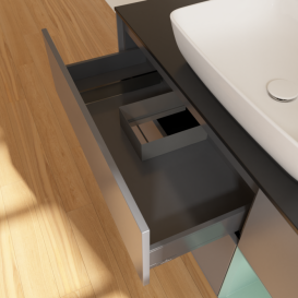 Тумба под раковину Villeroy & Boch Finion 120х50,1 см с подсветкой МДФ антрацит матовый лак/стекло черное матовое G832GMGK