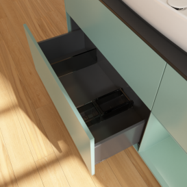 Тумба под раковину Villeroy & Boch Finion 120х50,1 см с подсветкой МДФ оливковый матовый лак/стекло черное матовое G832GMGM