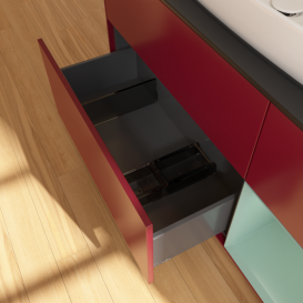 Тумба под раковину Villeroy & Boch Finion 120х50,1 см с подсветкой МДФ пион матовый лак/стекло черное матовое G832GMHB