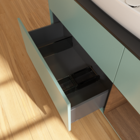 Тумба под раковину Villeroy & Boch Finion 120х50,1 см с подсветкой МДФ оливковый матовый лак/стекло черное матовое G832GNGM