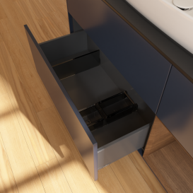 Тумба под раковину Villeroy & Boch Finion 120х50,1 см с подсветкой МДФ темно-синий матовый лак/стекло черное матовое G832GNHG