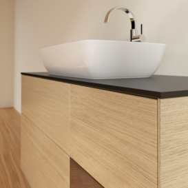 Тумба под раковину Villeroy & Boch Finion 120х50,1 см с подсветкой МДФ шпон дуба/стекло черное матовое G832GNPC