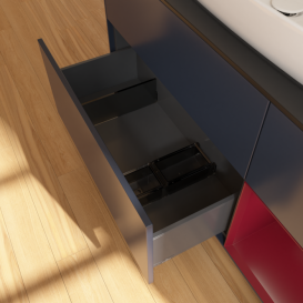 Тумба под раковину Villeroy & Boch Finion 120х50,1 см с подсветкой МДФ темно-синий матовый лак/стекло черное матовое G832HBHG