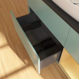 Тумба под раковину Villeroy & Boch Finion 120х50,1 см с подсветкой МДФ оливковый матовый лак/стекло черное матовое G832HFGM