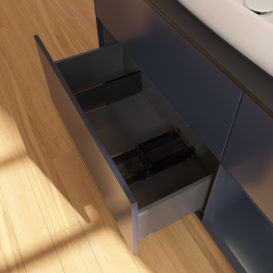 Тумба под раковину Villeroy & Boch Finion 120х50,1 см с подсветкой МДФ темно-синий матовый лак/стекло черное матовое G832HGHG