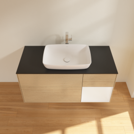 Тумба под раковину Villeroy & Boch Finion 120х50,1 см с подсветкой МДФ шпон дуба/стекло черное матовое G832MTPC