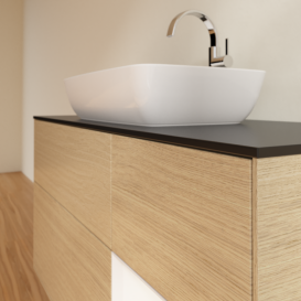 Тумба под раковину Villeroy & Boch Finion 120х50,1 см с подсветкой МДФ шпон дуба/стекло черное матовое G832MTPC