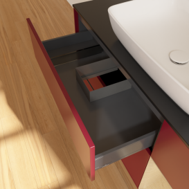 Тумба под раковину Villeroy & Boch Finion 120х50,1 см с подсветкой МДФ пион матовый лак/стекло черное матовое G832PCHB