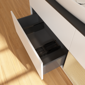 Тумба под раковину Villeroy & Boch Finion 120х50,1 см с подсветкой МДФ белый матовый лак/стекло черное матовое G832PCMT