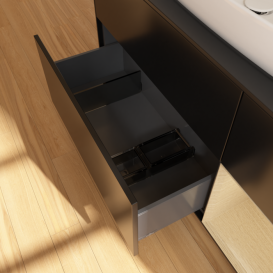 Тумба под раковину Villeroy & Boch Finion 120х50,1 см с подсветкой МДФ черный матовый лак/стекло черное матовое G832PCPD