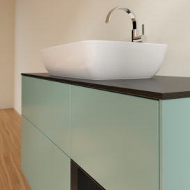 Тумба под раковину Villeroy & Boch Finion 120х50,1 см с подсветкой МДФ оливковый матовый лак/стекло черное матовое G832PDGM