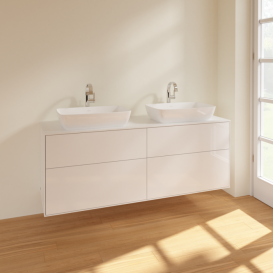 Тумба под раковину Villeroy & Boch Finion 160х50,1 см МДФ глянцевый белый лак/стекло белое матовое F84100GF