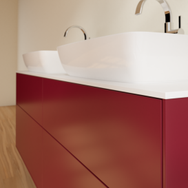 Тумба під раковину Villeroy & Boch Finion 160х50,1 см МДФ півонія матовий лак/скло біле матове F84100HB