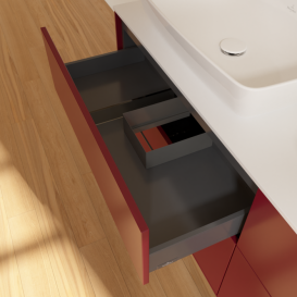 Тумба під раковину Villeroy & Boch Finion 160х50,1 см МДФ півонія матовий лак/скло біле матове F84100HB