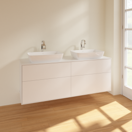 Тумба під раковину Villeroy & Boch Finion 160х50,1 см МДФ білий матовий лак/скло біле матове F84100MT