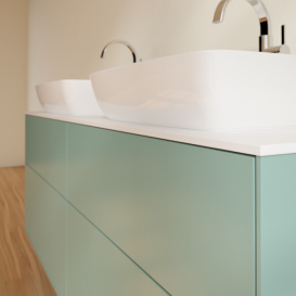 Тумба под раковину Villeroy & Boch Finion 160х50,1 см МДФ оливковый матовый лак/стекло белое матовое F84100GM