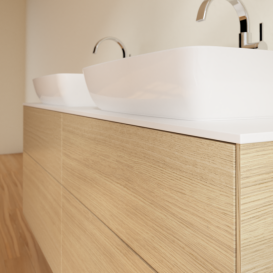 Тумба под раковину Villeroy & Boch Finion 160х50,1 см МДФ шпон дуба/стекло белое матовое F84100PC