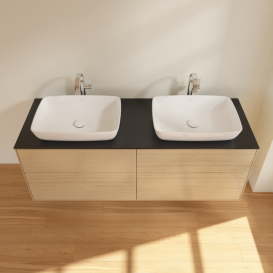 Тумба под раковину Villeroy & Boch Finion 160х50,1 см МДФ шпон дуба/стекло черное матовое F84200PC