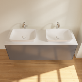 Тумба под раковину Villeroy & Boch Finion 160х50,1 см с подсветкой МДФ антрацит матовый лак/стекло белое матовое G84100GK