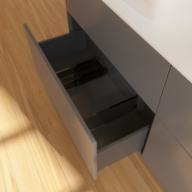 Тумба под раковину Villeroy & Boch Finion 160х50,1 см с подсветкой МДФ антрацит матовый лак/стекло белое матовое G84100GK