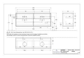 Тумба под раковину Villeroy & Boch Finion 160х50,1 см с подсветкой МДФ черный матовый лак/стекло черное матовое G84200PD