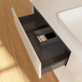 Тумба под раковину Villeroy & Boch Finion 160х50,1 см МДФ глянцевый белый лак/стекло белое матовое F85100GF