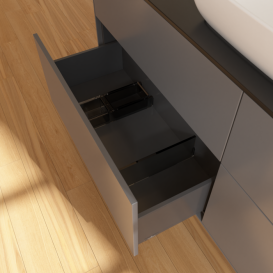 Тумба под раковину Villeroy & Boch Finion 160х50,1 см МДФ антрацит матовый лак/стекло черное матовое F85200GK