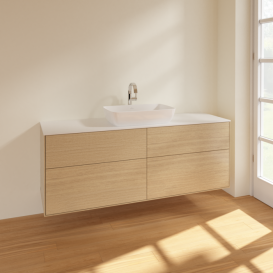 Тумба под раковину Villeroy & Boch Finion 160х50,1 см МДФ шпон дуба/стекло белое матовое F85100PC