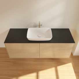 Тумба под раковину Villeroy & Boch Finion 160х50,1 см МДФ шпон дуба/стекло черное матовое F85200PC