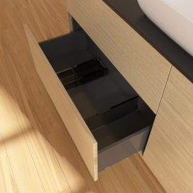 Тумба под раковину Villeroy & Boch Finion 160х50,1 см МДФ шпон дуба/стекло черное матовое F85200PC