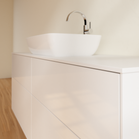 Тумба под раковину Villeroy & Boch Finion 160х50,1 см с подсветкой МДФ глянцевый белый лак/стекло белое матовое G85100GF