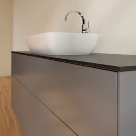 Тумба под раковину Villeroy & Boch Finion 160х50,1 см с подсветкой МДФ антрацит матовый лак/стекло черное матовое G85200GK