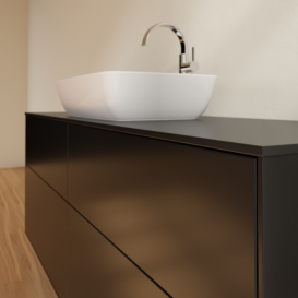 Тумба под раковину Villeroy & Boch Finion 160х50,1 см с подсветкой МДФ черный матовый лак/стекло черное матовое G85200PD