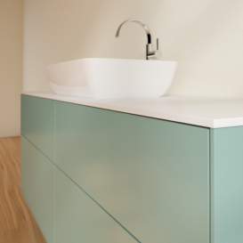 Тумба под раковину Villeroy & Boch Finion 160х50,1 см с подсветкой МДФ оливковый матовый лак/стекло белое матовое G85100GM