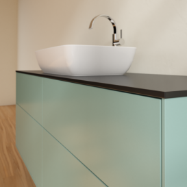 Тумба под раковину Villeroy & Boch Finion 160х50,1 см с подсветкой МДФ оливковый матовый лак/стекло черное матовое G85200GM