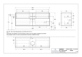 Тумба під раковину Villeroy & Boch Finion 160х50,1 см із підсвічуванням МДФ темно-синій матовий лак/скло чорне матове G85200HG