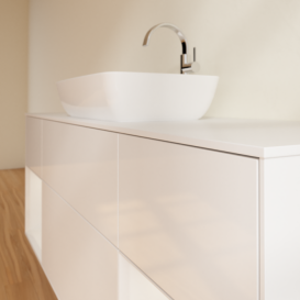 Тумба под раковину Villeroy & Boch Finion 160х50,1 см с подсветкой МДФ глянцевый белый лак/стекло белое матовое F861GFGF