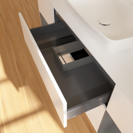 Тумба под раковину Villeroy & Boch Finion 160х50,1 см с подсветкой МДФ белый матовый лак/стекло белое матовое F861GKMT