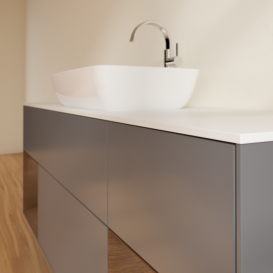 Тумба под раковину Villeroy & Boch Finion 160х50,1 см с подсветкой МДФ антрацит матовый лак/стекло белое матовое F861GNGK