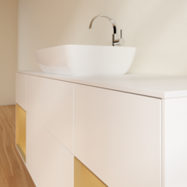 Тумба под раковину Villeroy & Boch Finion 160х50,1 см с подсветкой МДФ белый матовый лак/стекло белое матовое F861HFMT