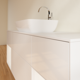 Тумба под раковину Villeroy & Boch Finion 160х50,1 см с подсветкой МДФ глянцевый белый лак/стекло белое матовое F861MTGF