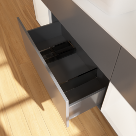 Тумба под раковину Villeroy & Boch Finion 160х50,1 см с подсветкой МДФ антрацит матовый лак/стекло белое матовое F861MTGK