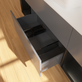 Тумба под раковину Villeroy & Boch Finion 160х50,1 см с подсветкой МДФ антрацит матовый лак/стекло белое матовое F861PDGK