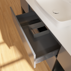 Тумба под раковину Villeroy & Boch Finion 160х50,1 см с подсветкой МДФ антрацит матовый лак/стекло белое матовое F861PDGK